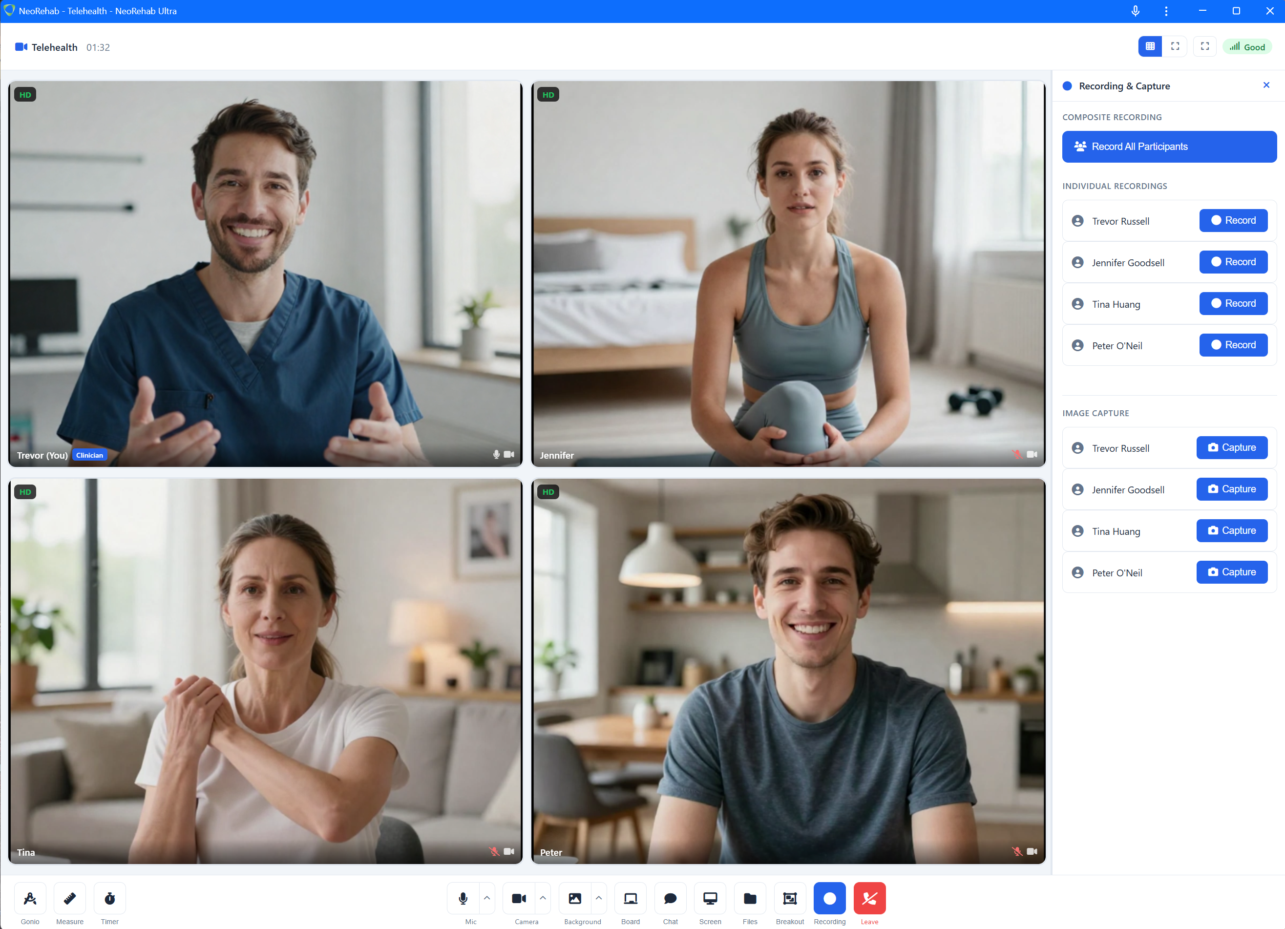 NeoRehab call interface