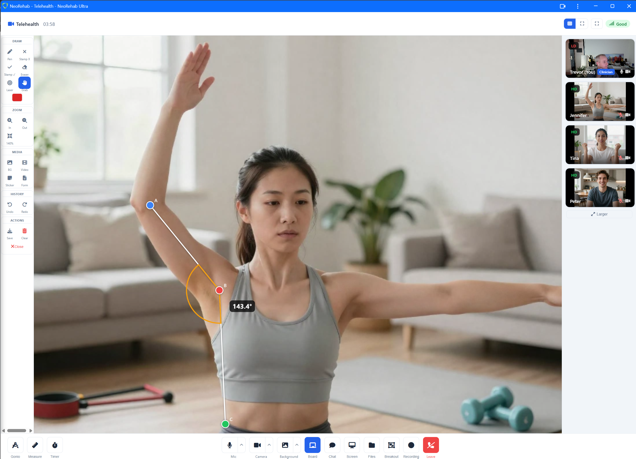 NeoRehab clinical measurement tools